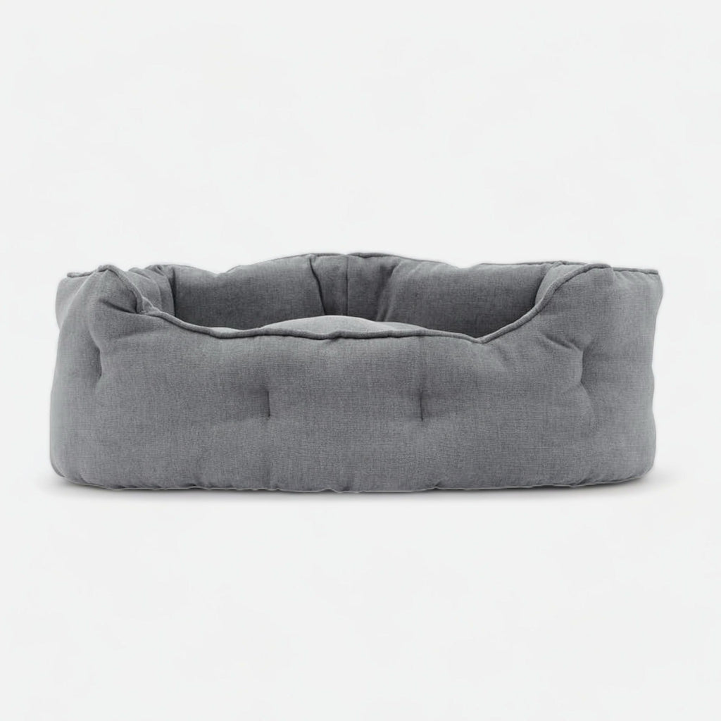 William Walker dog basket Cozy soft fabric in gray, round shape